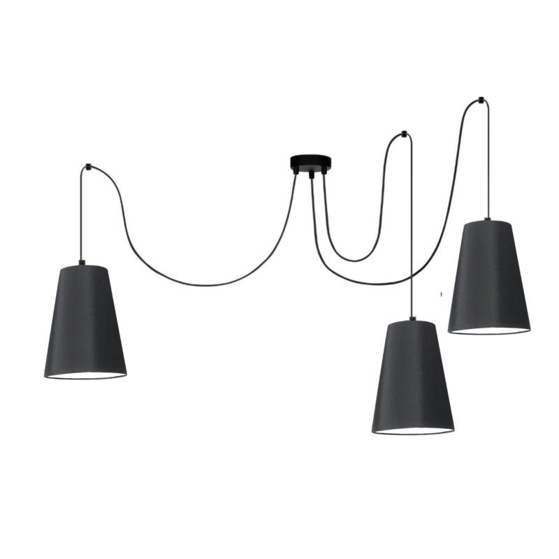 LISTWA LAMPA WISZĄCA SUFITOWA ABAŻUR STOŻEK KOLORY E27 PAJĄK 3-pkt
