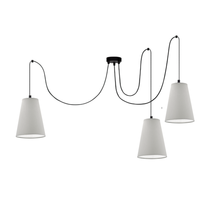 LISTWA LAMPA WISZĄCA SUFITOWA ABAŻUR STOŻEK KOLORY E27 PAJĄK 3-pkt