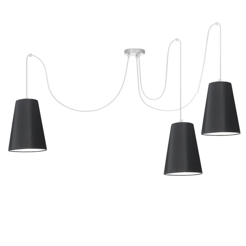 LISTWA LAMPA WISZĄCA SUFITOWA ABAŻUR STOŻEK KOLORY E27 PAJĄK 3-pkt