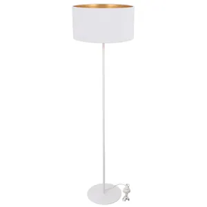 WELUROWA NOWOCZESNA LAMPA STOJĄCA ABAŻUR WALEC LED E27
