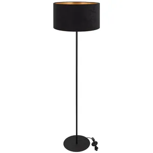 WELUROWA NOWOCZESNA LAMPA STOJĄCA ABAŻUR WALEC LED E27