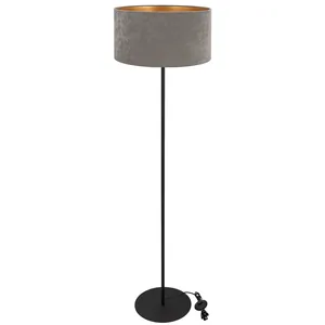 WELUROWA NOWOCZESNA LAMPA STOJĄCA ABAŻUR WALEC LED E27