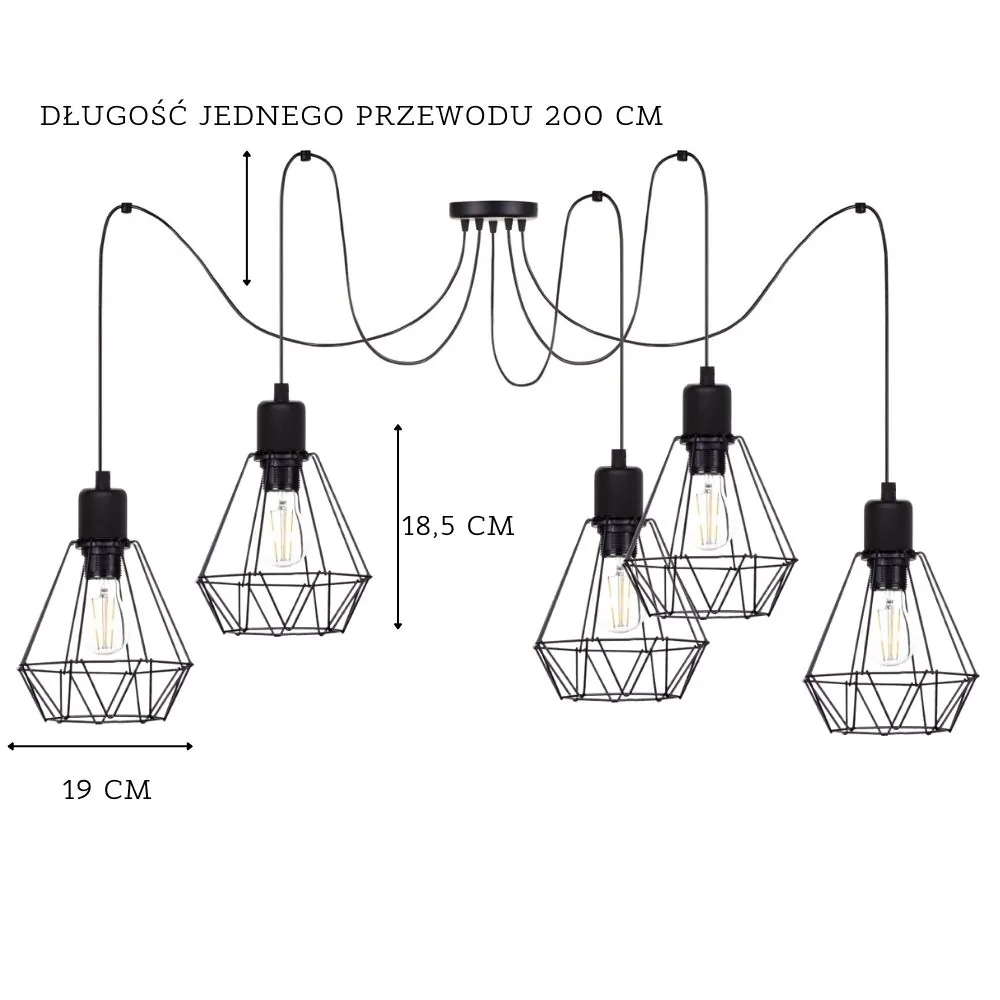 LAMPA SUFITOWA ŻYRANDOL SPIDER PAJĄK DIAMENT LOFT
