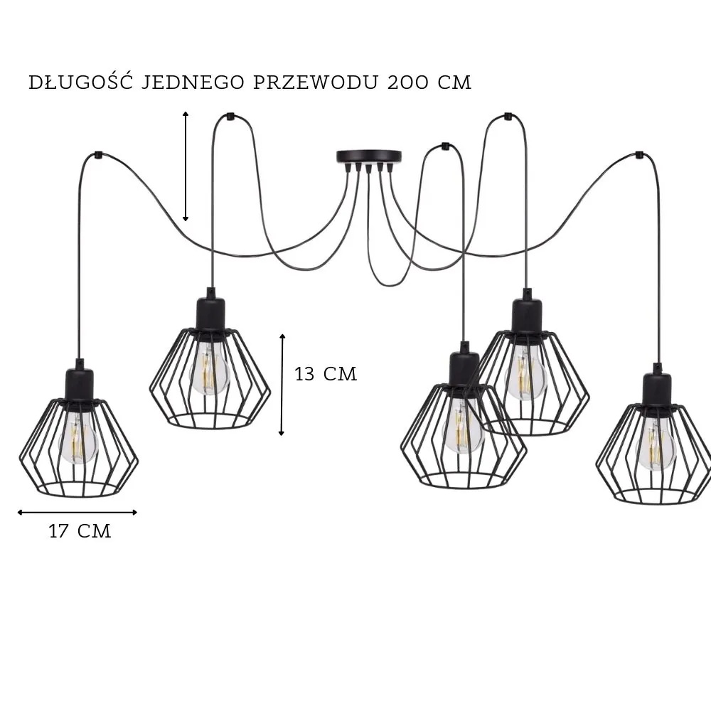 LAMPA SUFITOWA ŻYRANDOL SPIDER PAJĄK DIAMENT LOFT