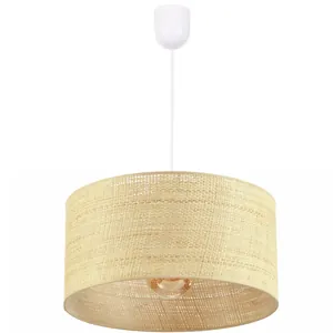 Moonlight-JUTA-abażur LAMPA WISZĄCA 1PŁ SUFITOWA ABAŻUR RATAN 30CM
