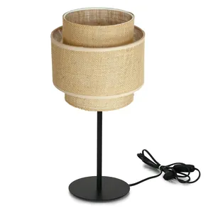 LAMPKA NOCNA STOŁOWA JUTA JUTOWA TRIO ABAŻUR