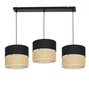 LAMPA WISZĄCA SUFITOWA JUTA BOHO JUTOWA PASY DUO