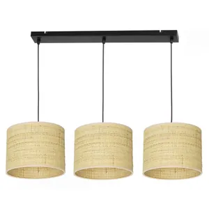 LAMPA WISZĄCA SUFITOWA ABAŻUR RATAN RATTAN BOHO LED