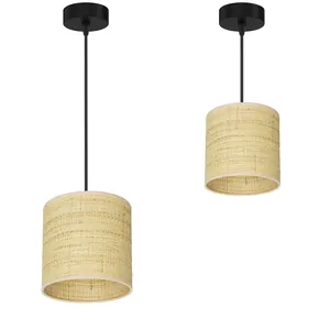 LAMPA WISZĄCA 1PŁ SUFITOWA ABAŻUR RATAN RATTAN LED WARIANTY 15 CM 20 CM 30 CM 40 CM