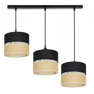LAMPA WISZĄCA SUFITOWA JUTA BOHO JUTOWA PASY DUO