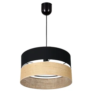 LAMPA WISZĄCA SUFITOWA JUTA BIAŁA JUTOWA DUO PASY BOHO