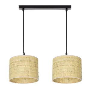 LAMPA WISZĄCA SUFITOWA ABAŻUR RATAN RATTAN BOHO LED