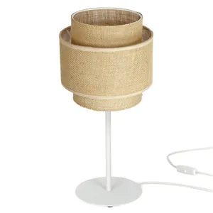 LAMPKA NOCNA STOŁOWA JUTA JUTOWA TRIO ABAŻUR