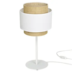 LAMPKA NOCNA STOŁOWA JUTA JUTOWA TRIO ABAŻUR
