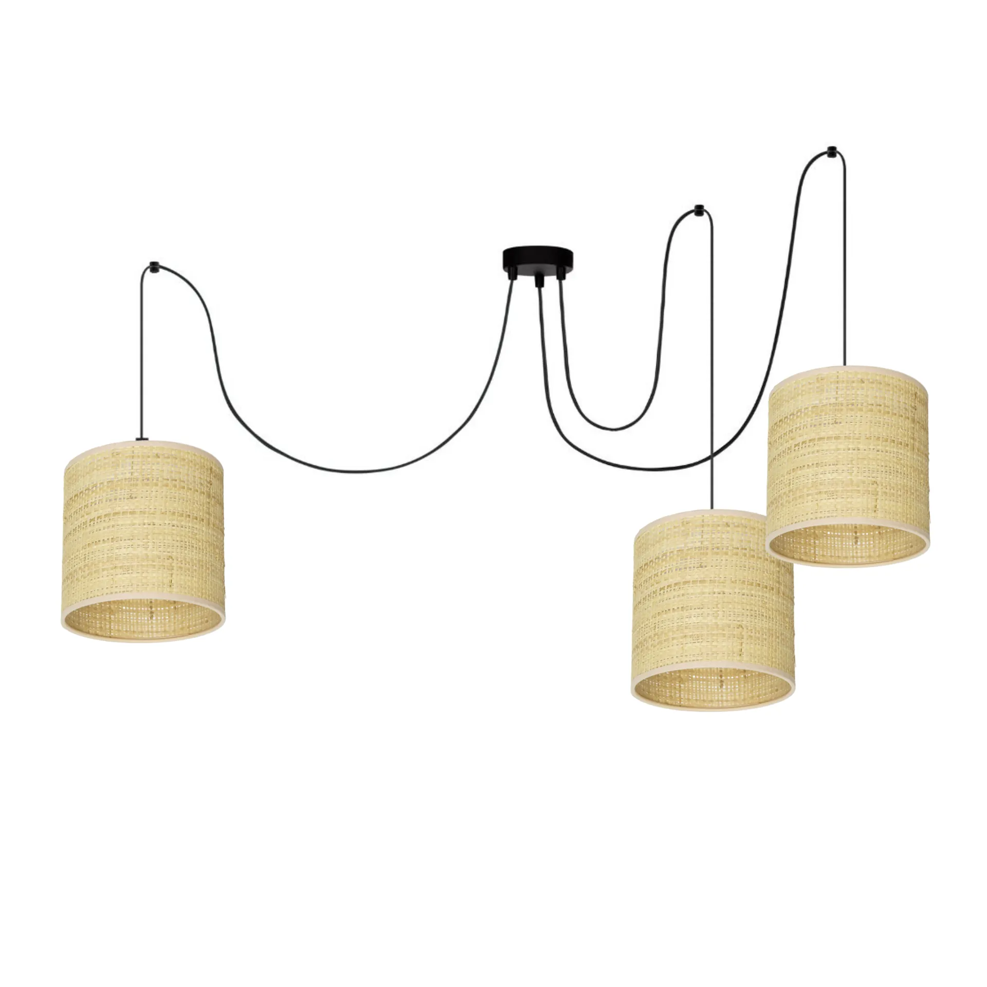 LAMPA WISZĄCA SPIDER ŻYRANDOL RATAN RATTAN BOHO LED ABAŻUR 15 CM / 20 CM / 30 CM