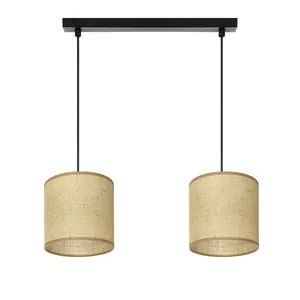 BOHO LAMPA WISZĄCA SUFITOWA ABAŻUR JUTOWA JUTA
