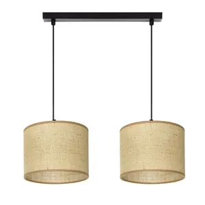 BOHO LAMPA WISZĄCA SUFITOWA ABAŻUR JUTOWA JUTA