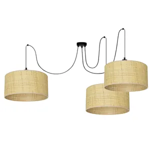 LAMPA WISZĄCA SPIDER ŻYRANDOL RATAN RATTAN BOHO LED ABAŻUR 15 CM / 20 CM / 30 CM