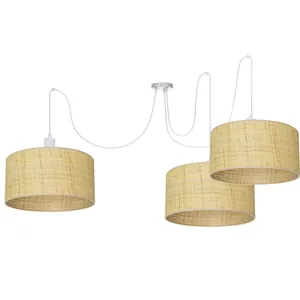 LAMPA WISZĄCA SPIDER ŻYRANDOL RATAN RATTAN BOHO LED ABAŻUR 15 CM / 20 CM / 30 CM