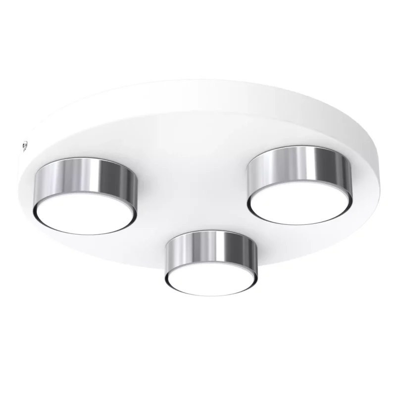 NOWOCZESNA LAMPA DO SALONU SUFITOWA PLAFON LED LOFT GX53 BIAŁY CHROM