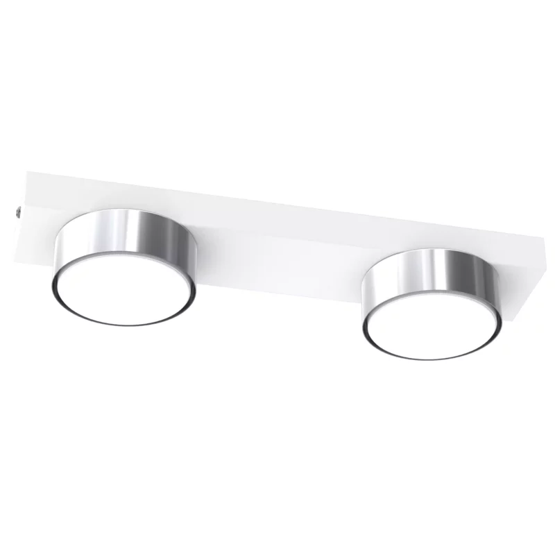 NOWOCZESNA LAMPA DO SALONU SUFITOWA PLAFON LED LOFT GX53 BIAŁY CHROM