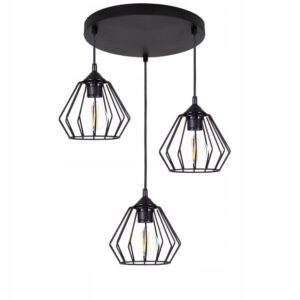 LAMPA SUFITOWA WISZĄCA DIAMENT BLACK LOFT LED E27