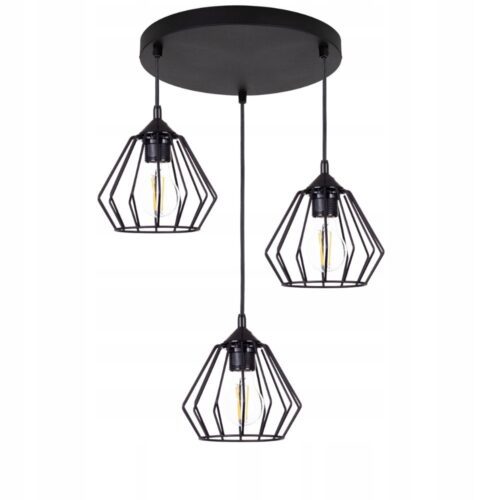 LAMPA SUFITOWA WISZĄCA DIAMENT BLACK LOFT LED E27