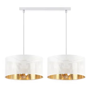 LAMPA WISZĄCA ŻYRANDOL AŻUROWY ABAŻUR DZIURKI 30CM