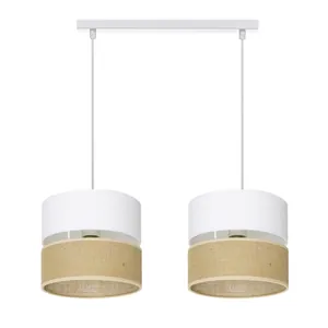 LAMPA WISZĄCA SUFITOWA JUTA BOHO JUTOWA PASY DUO