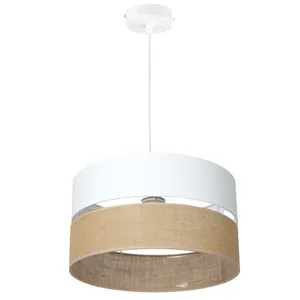 LAMPA WISZĄCA SUFITOWA JUTA BIAŁA JUTOWA DUO PASY BOHO