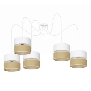 LAMPA WISZĄCA JUTA BOHO JUTOWY SPIDER PAJĄK DUO E27