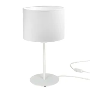 abazur-klosz-do-lamp-klasyczny-bialy (1) LAMPKA NOCNA STOŁOWA BIURKOWA ABAŻUR WALEC LED E27 CZARNA
