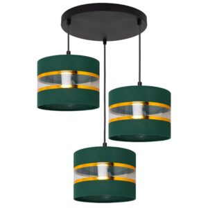 NOWOCZESNA LAMPA SUFITOWA WISZĄCA ŻYRANDOL ABAŻUR BUTELKOWA ZIELEŃ