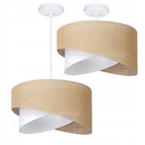 LAMPA WISZĄCA ABAŻUR JUTA SKOS 45CM ASYMETRYCZNA E27