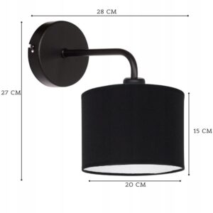 KLASYCZNA LAMPKA ŚCIENNA KINKIET WALEC E27 LED