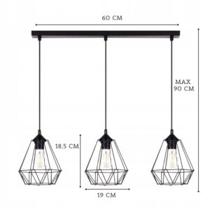 WISZĄCA NOWOCZESNA LAMPA SUFITOWA DIAMENT LOFT LED E27