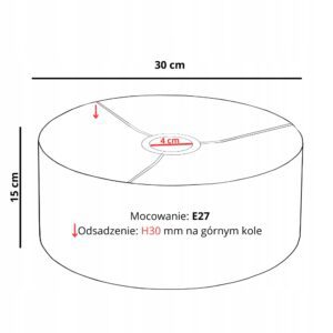 KLASYCZNY KLOSZ ABAŻUR WALEC DO LAMPY WISZĄCEJ STOJĄCEJ E27 20CM / 30CM / BIAŁY / CZARNY
