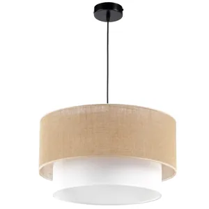 LAMPA WISZĄCA ABAŻUR JUTA SKOS 45CM ASYMETRYCZNA E27