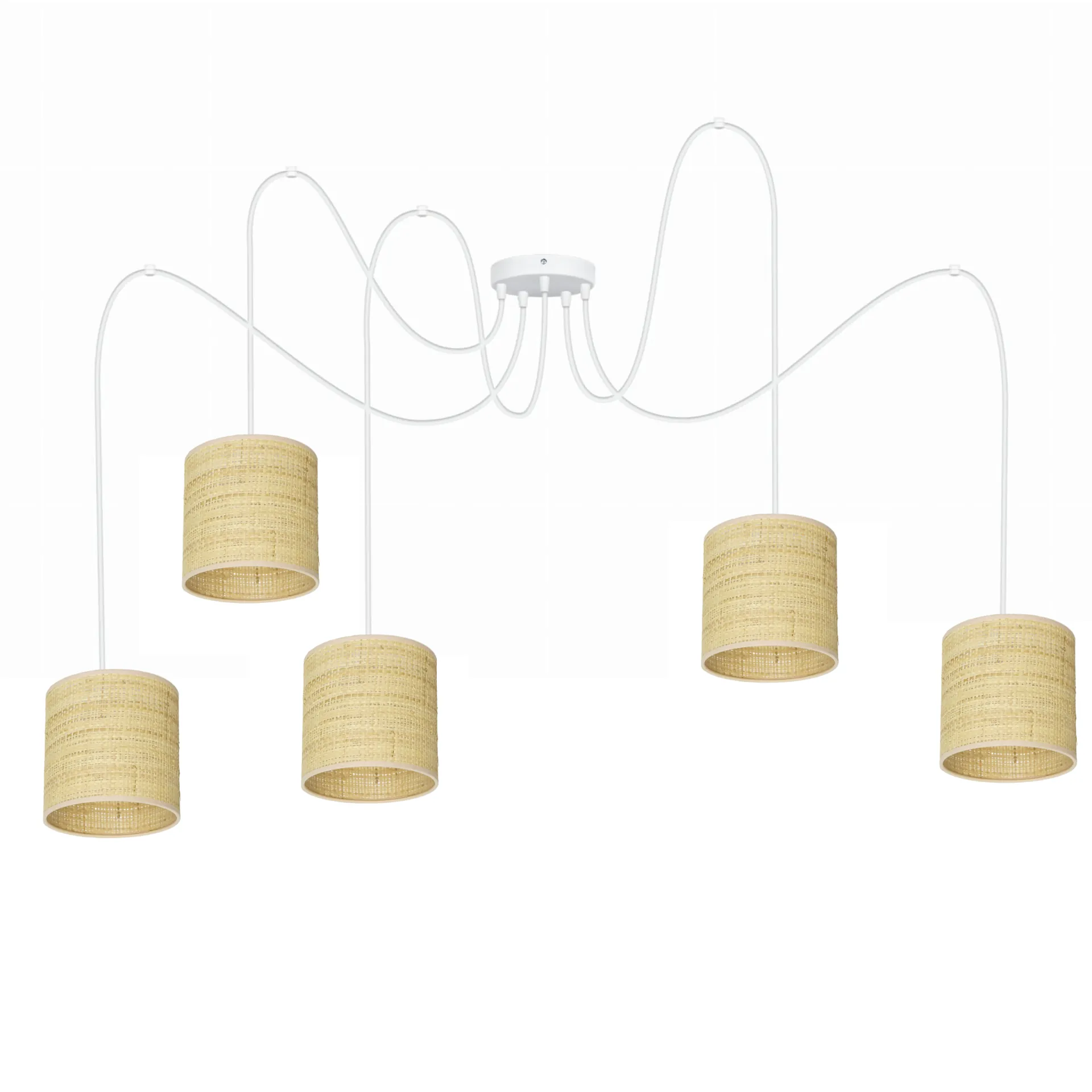 LAMPA WISZĄCA SPIDER ŻYRANDOL RATAN RATTAN BOHO LED ABAŻUR 15 CM / 20 CM / 30 CM