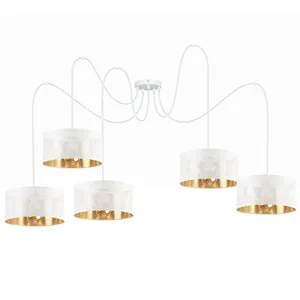 lampa-wisząca-złota-nowoczesna AŻUROWA LAMPA SUFITOWA SPIDER ABAŻUR Z DZIURKAMI 3-pkt / 5-pkt / 20cm / 30 cm