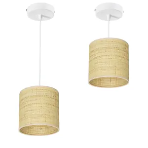 LAMPA WISZĄCA 1PŁ SUFITOWA ABAŻUR RATAN RATTAN LED WARIANTY 15 CM 20 CM 30 CM 40 CM