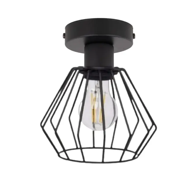 LAMPA SUFITOWA LOFT METAL EDISON CZERŃ LED PLAFON