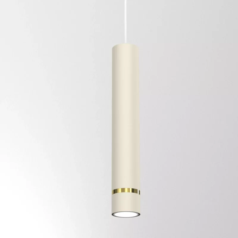 LAMPA WISZĄCA SUFITOWA TUBA ZWIS METAL BEŻOWA / KASZMIROWA