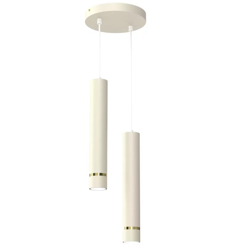 LAMPA WISZĄCA SUFITOWA TUBA ZWIS METAL BEŻOWA / KASZMIROWA