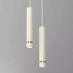 LAMPA WISZĄCA SUFITOWA TUBA ZWIS METAL BEŻOWA / KASZMIROWA