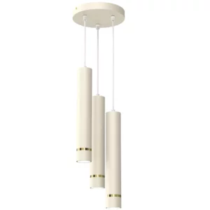 LAMPA WISZĄCA SUFITOWA TUBA ZWIS METAL BEŻOWA / KASZMIROWA