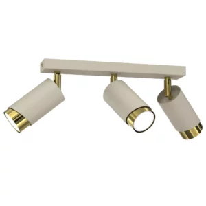 LAMPA SUFITOWA BEŻOWA PLAFON KOŁO TUBY ZŁOTY GU10 LED SPOT