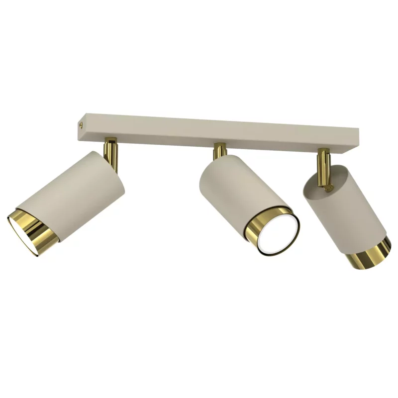 LAMPA SUFITOWA BEŻOWA PLAFON KOŁO TUBY ZŁOTY GU10 LED SPOT