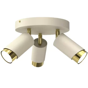 LAMPA SUFITOWA BEŻOWA PLAFON KOŁO TUBY ZŁOTY GU10 LED SPOT