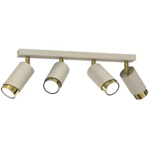 LAMPA SUFITOWA BEŻOWA PLAFON KOŁO TUBY ZŁOTY GU10 LED SPOT